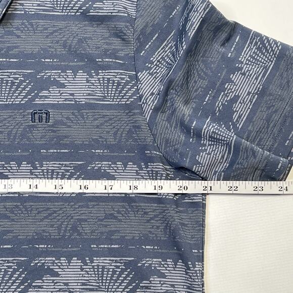 Travis Mathew Shirt Large Prestige Performance Blue Frosty Morning Golf Polo - Picture 11 of 11